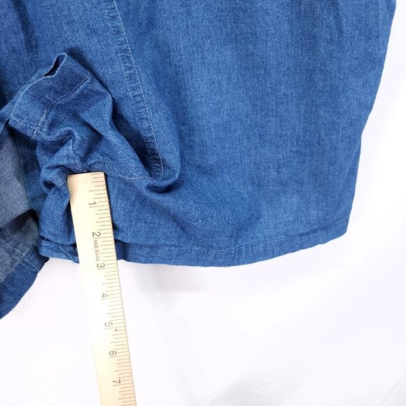 Torrid Overalls Blue Chambray Shortalls Jean Square Neck Stretch Women’s Size 2X - Picture 6 of 15